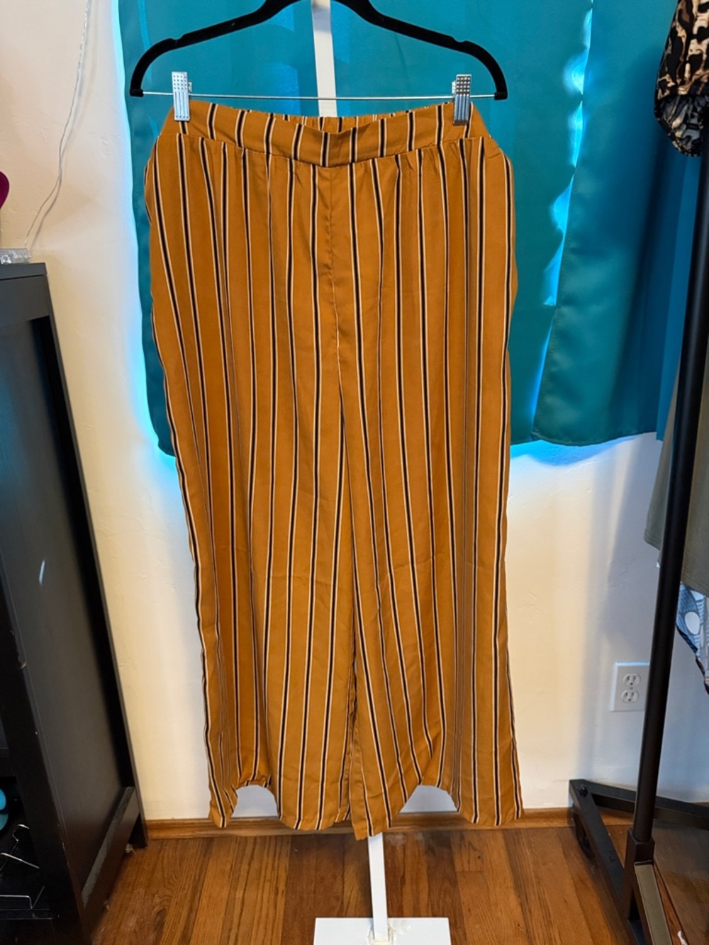 Charlotte Russe Mustard Striped Wide Leg Pants